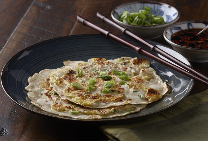 Scallion and Shrimp Korean Pancakes